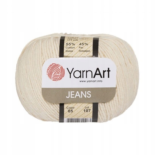 Włóczka YarnArt JEANS 50g/160m c.05 jasny beżowy
