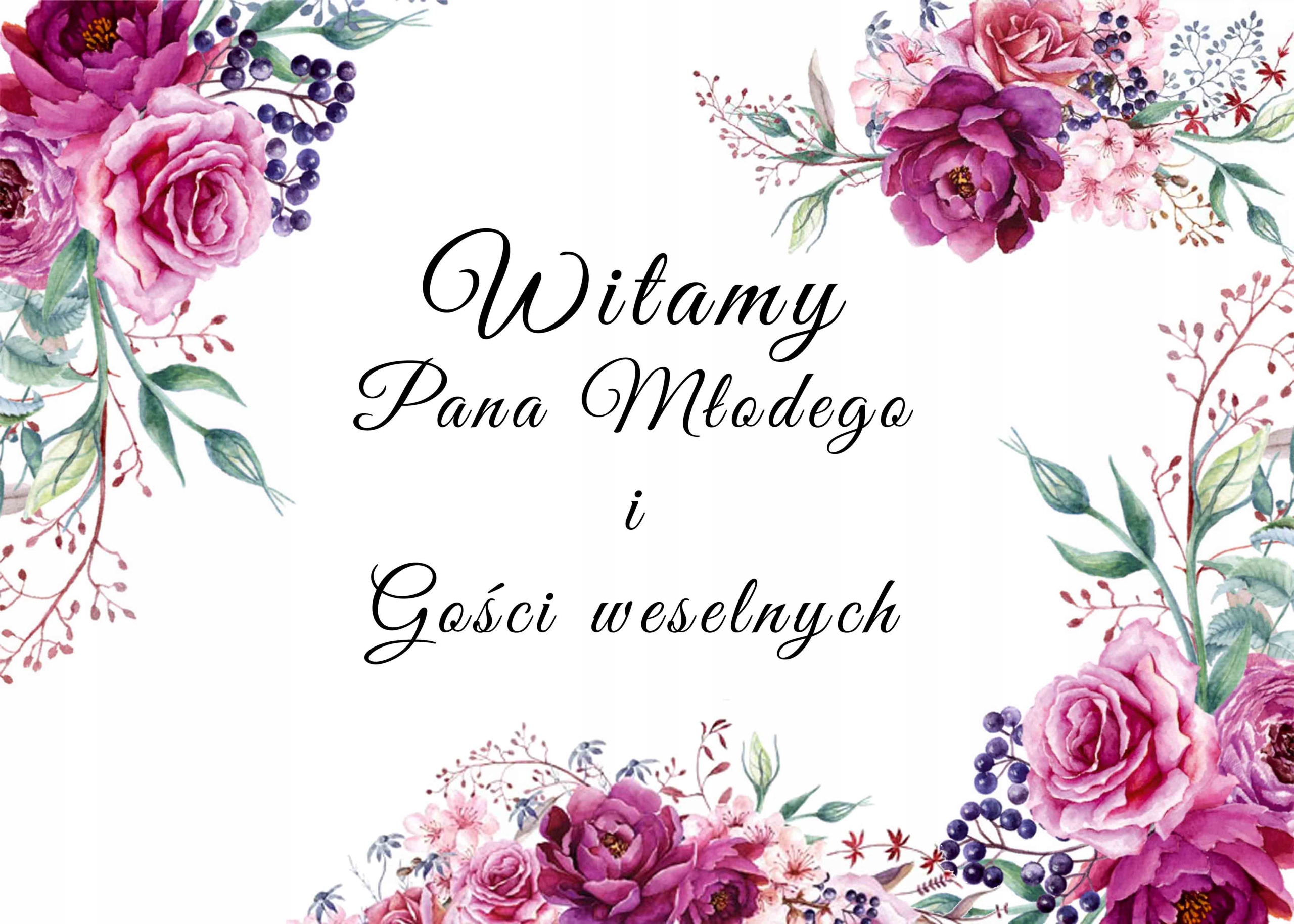 Plakat Witamy Pana Młodego Gości tablica tablice