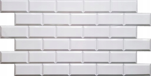 Ścienne Panele KAFELKI Białe 3D PCV GREY SEAM Grubość 4 mm