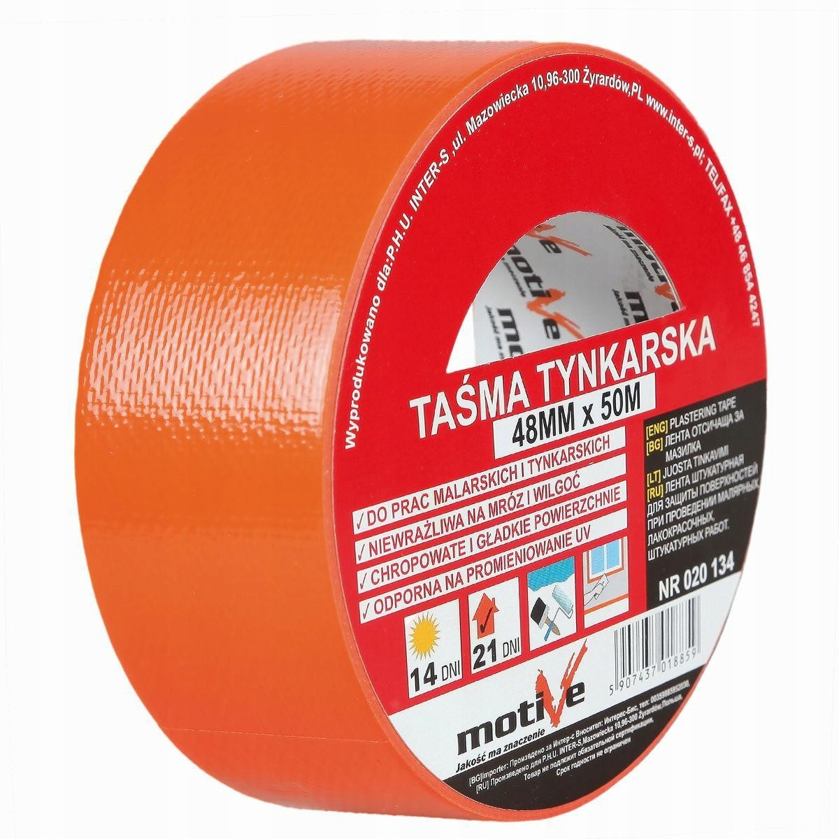 

Taśma tynkarska pomarańczowa 48mm x 50mb
