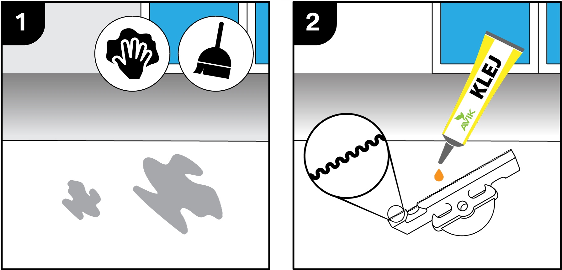 KLEJ 'AVIK' DO ZACZEPY BEZ WIERCENIA SIATKA DLA KOTA NA BALKON PTAKI Waga produktu z opakowaniem jednostkowym 0.1 kg