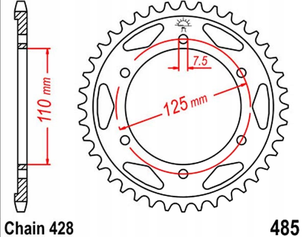 Zadní ozubené kolo Jt R485 46 48Z Gilera Coguar 125
