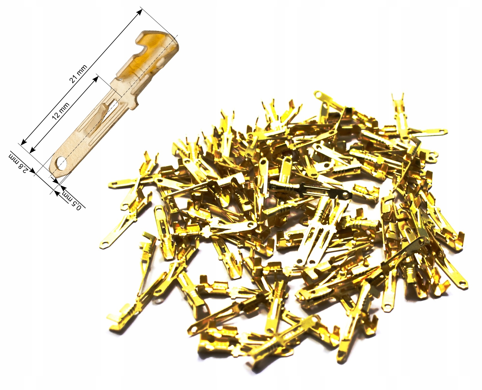 

Konektor Męski Konektory Wsuwki 2,8 mm 100 sztuk