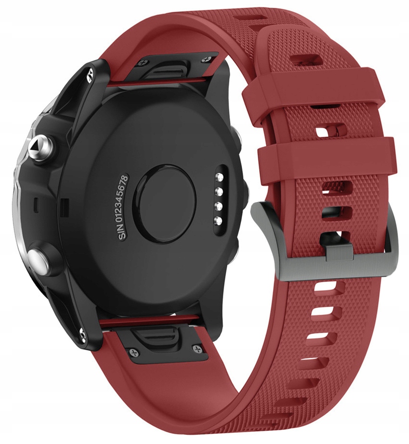 Bordowy Silikonowy Pasek Garmin Fenix 6S Pro