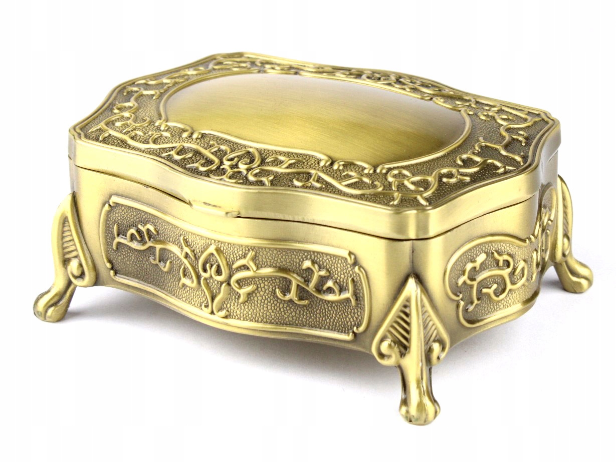 KUFEREK SZKATUŁKA MOSIĄDZ stare ZŁOTO na PREZENT