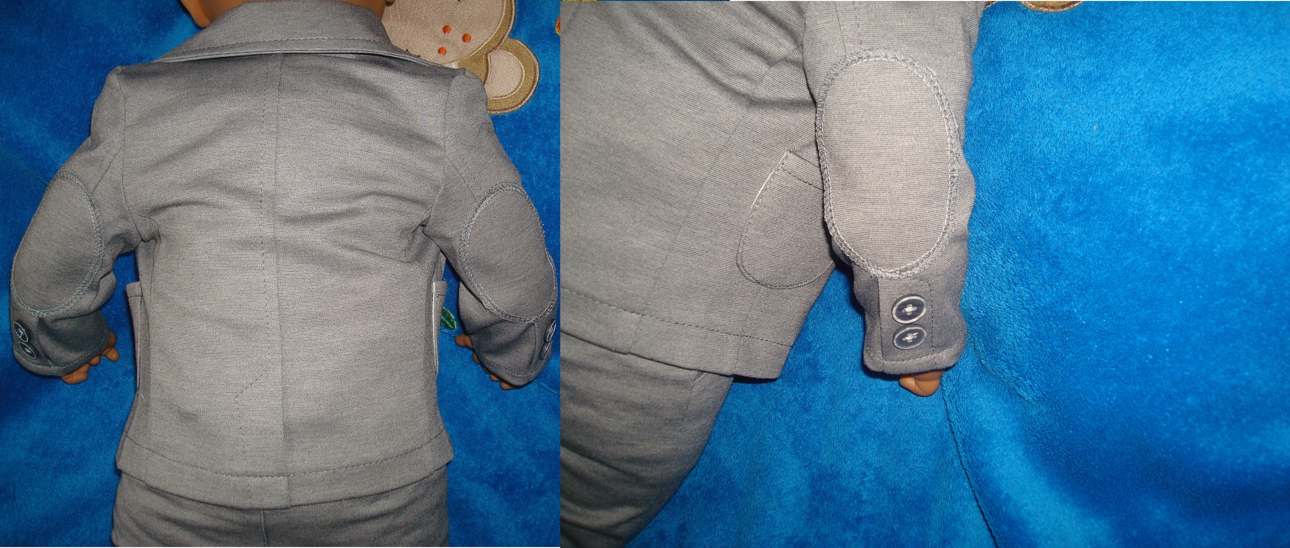 BAWEŁNA MARYNARKA KOMPLET UBRANKO/CHRZTU/WESELE/98 Kolor szary