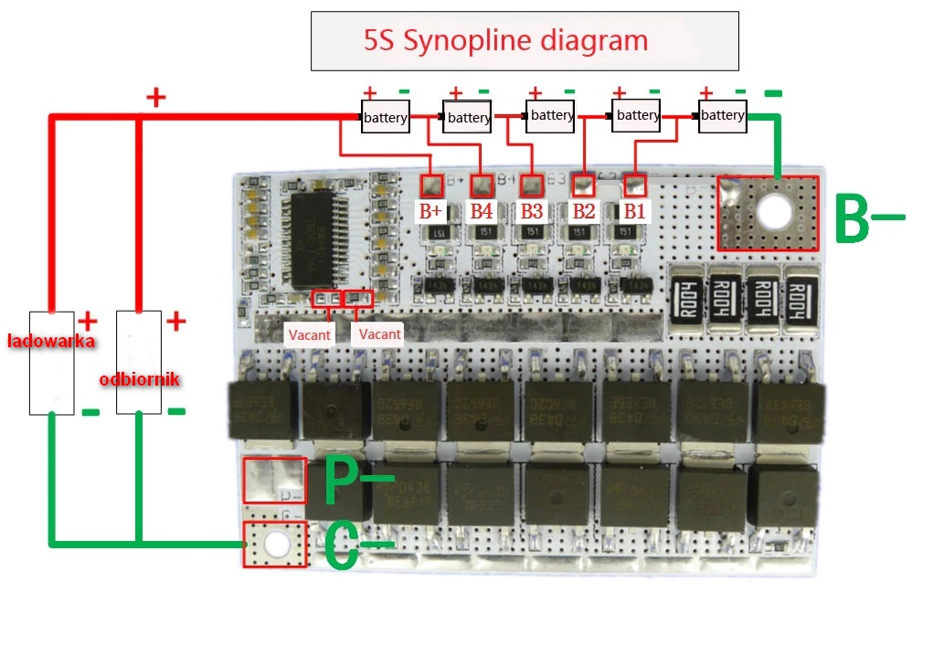 BMS 5S 100A MODUŁ ŁADOWANIA 18-21V DO OGIW Li Ion Model BMS 5S 100A MODUŁ ŁADOWANIA 18-21V Li Ion eRSAL
