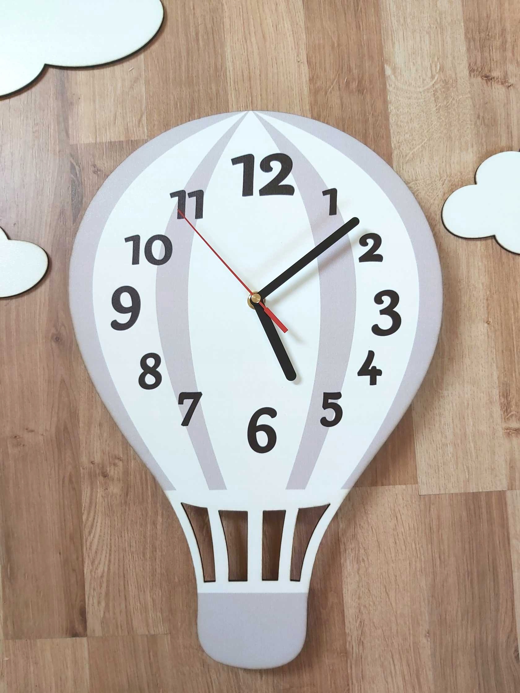 Zegar ścienny BALON chmurki styl skandynawski szar Marka bez marki