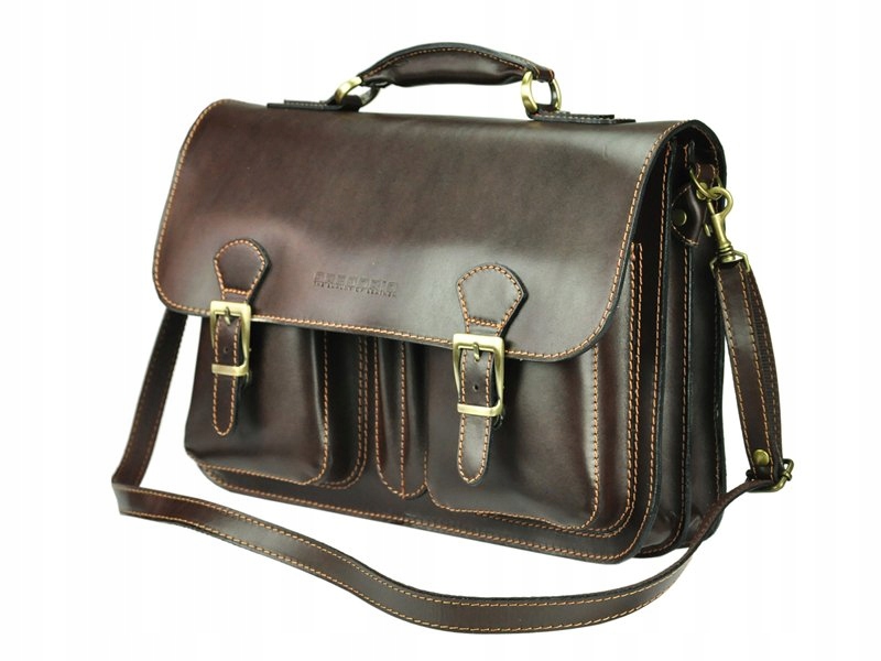 TECZKA MĘSKA SKÓRZANA AKTÓWKA NA DOKUMENTY LAPTOP Model 858