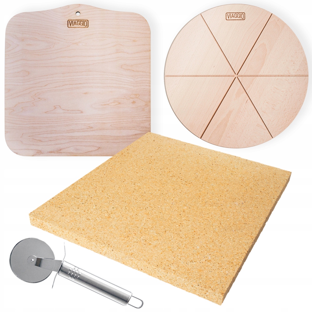 

Kamień Do Pizzy Szamotowy 36x36 Deska Łopatka Nóż