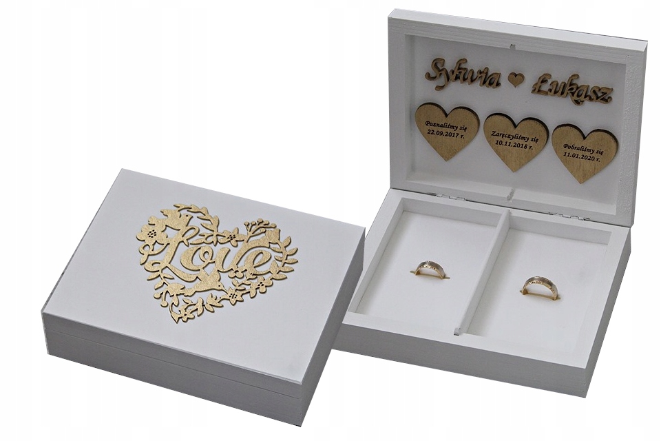 

Pudełko na obrączki - Wasza Historia Miłosna