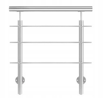 Balustrada 150CM, Ø42,4/3x Ø12MM, Poler, Do Boku Nierdzewna