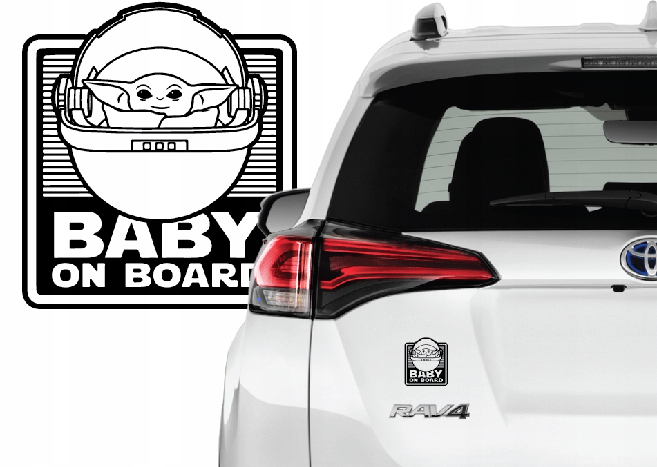 

Naklejka samochód Star Wars Mandalorian Baby Yoda