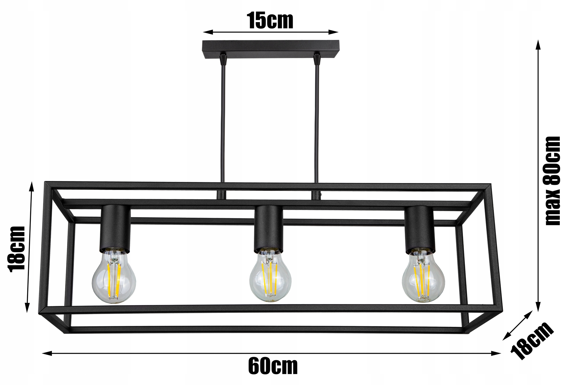 LAMPA SUFITOWA PLAFON ŻYRANDOL LOFT EDISON LED Kod producenta CAGE-1703