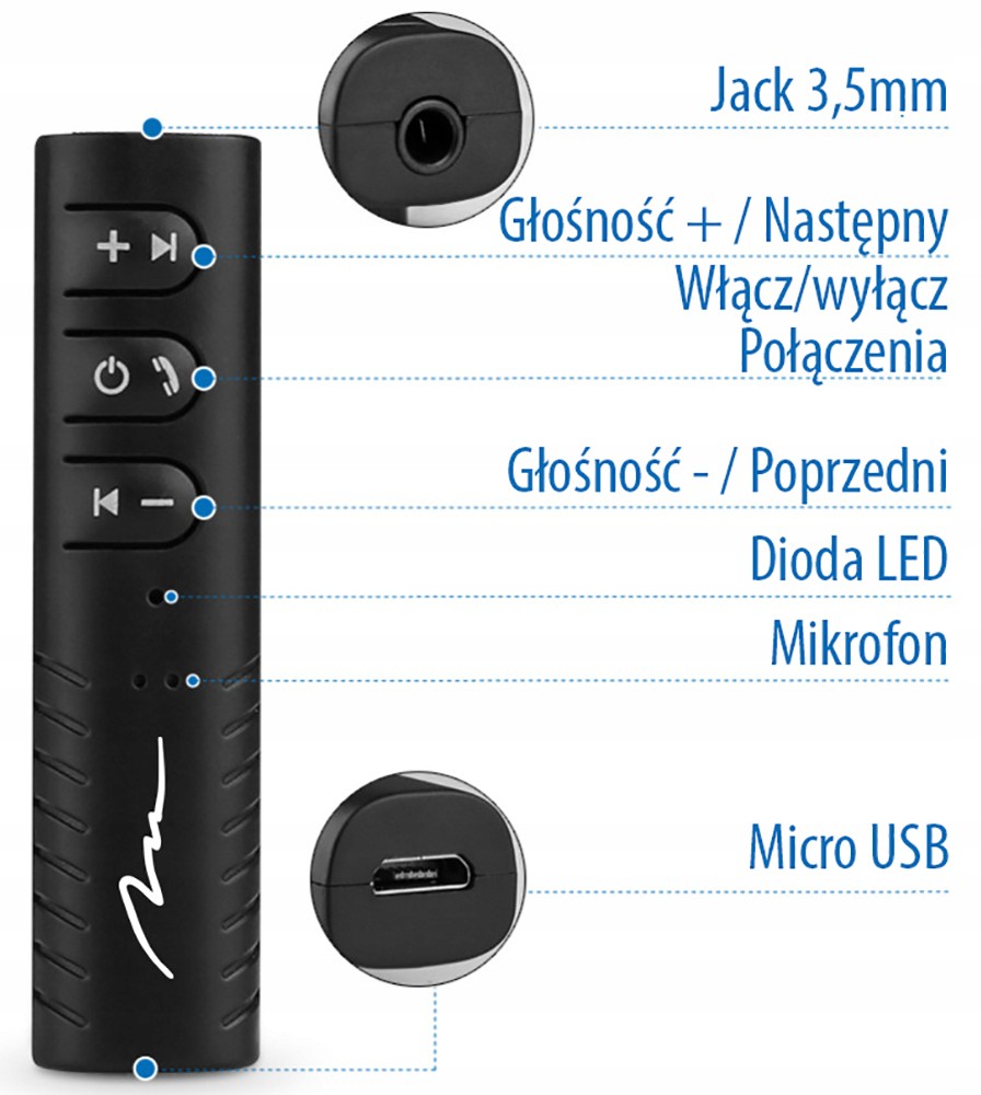 Odbiornik adapter radia Bluetooth 5.1 AUDIO STEREO Źródło sygnału inne