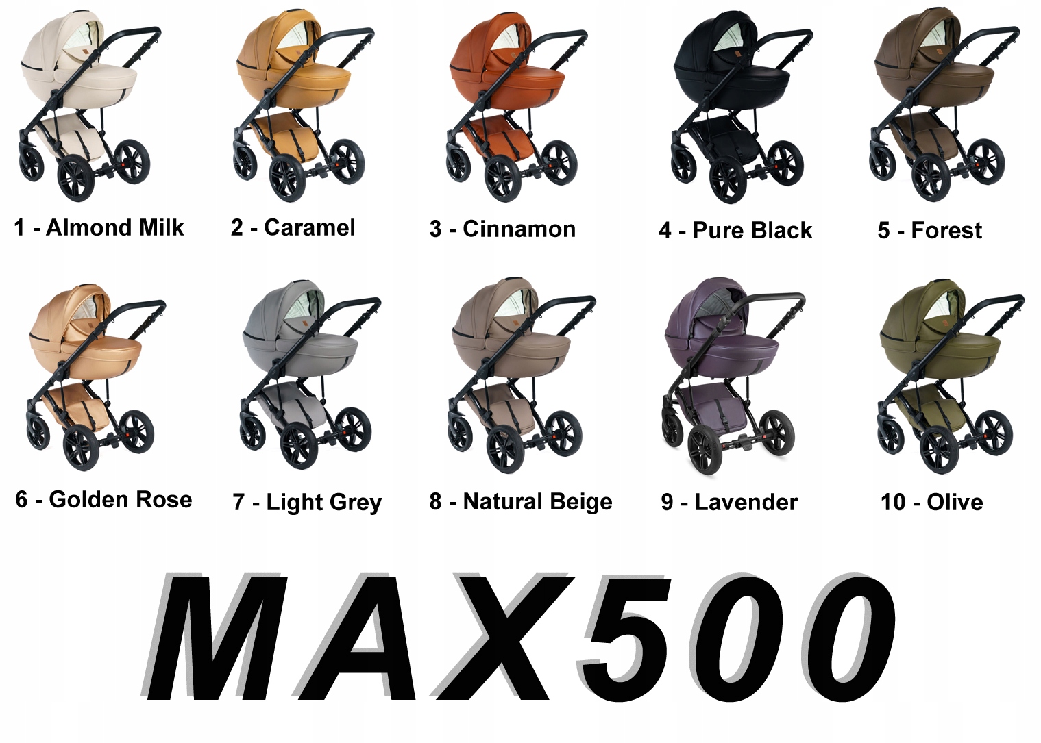 Детская коляска 4w1 MAX500 - DADA PARADISO ЦВЕТА!