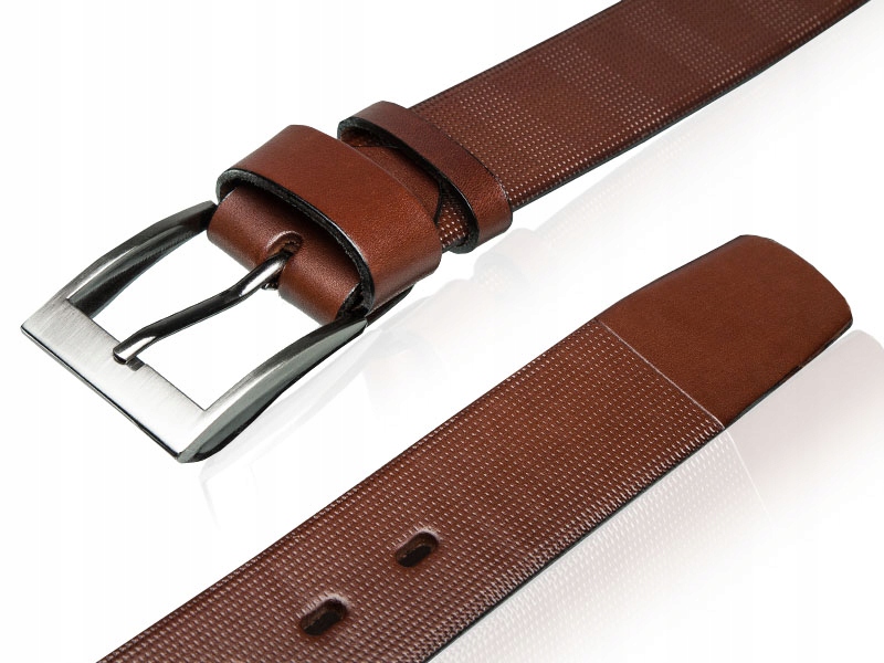 PASEK SKÓRZANY MĘSKI Betlewski brązowy klasyk szeroki w pudełku na prezent Model LIC40-2