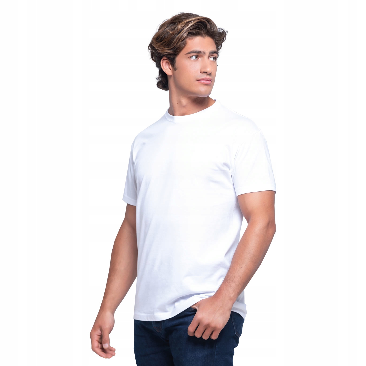 

Biały Męski Tshirt Jhk Koszulka Męska 150 4XL