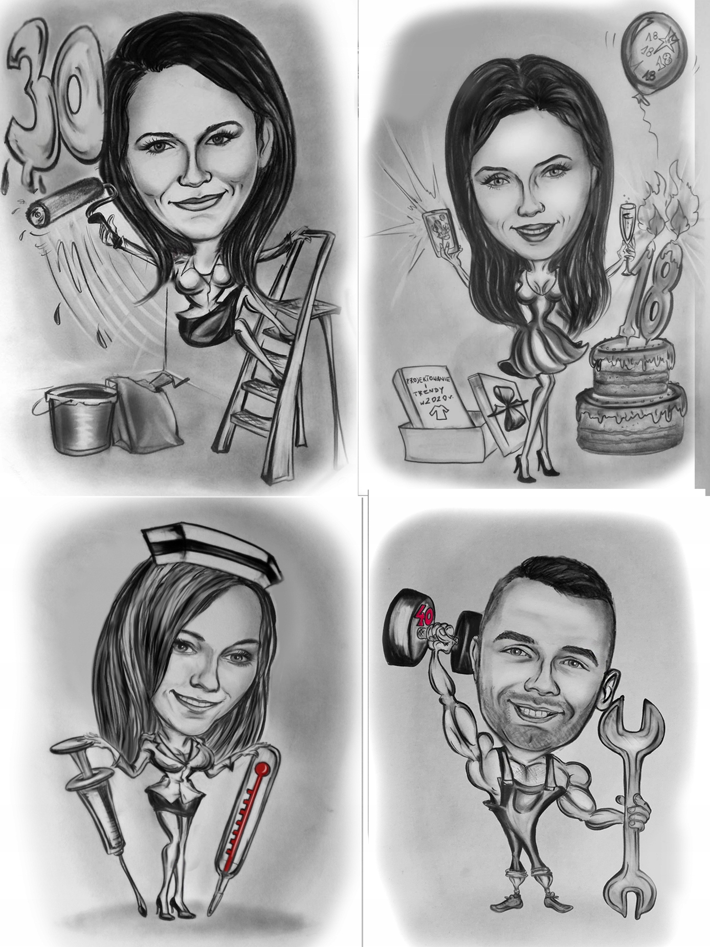 Karikatura portrét dárek tatínka k narozeninám 24 hodin expresní realizace