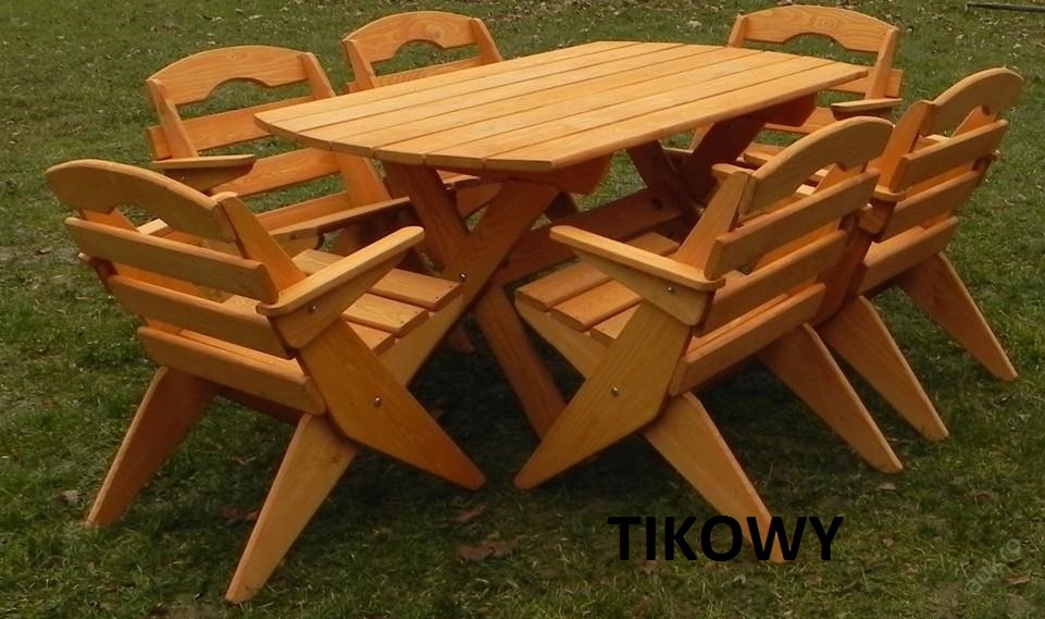 MEBLE OGRODOWE Materiał dominujący drewno