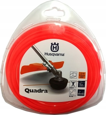 

Żyłka Tnąca Kwadrat Husqvarna 2,4mm x 70m Quadra