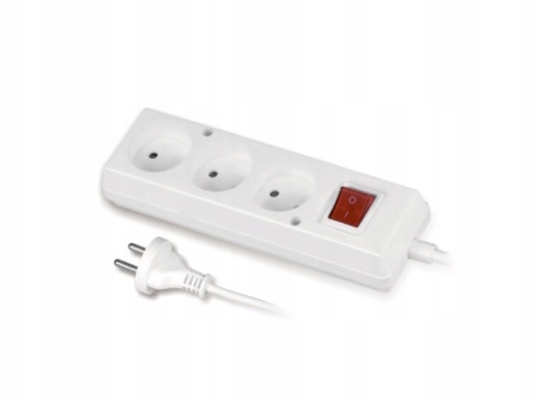 Przedłużacz 3-gniazdowy z wyłącznikiem 5,0m POLSKI