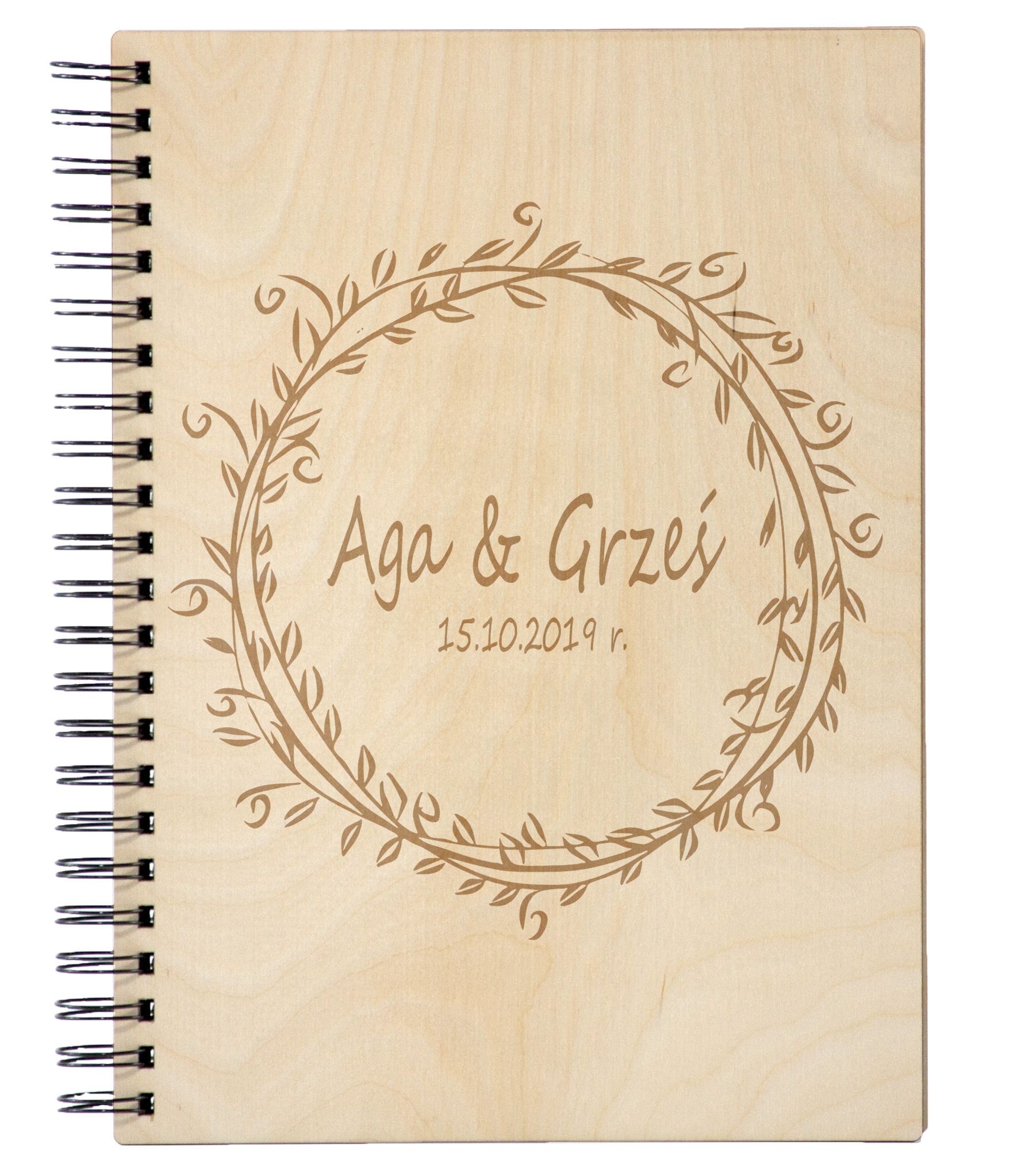 

Album ślubny drewniana okładka grawer ślub pionowy