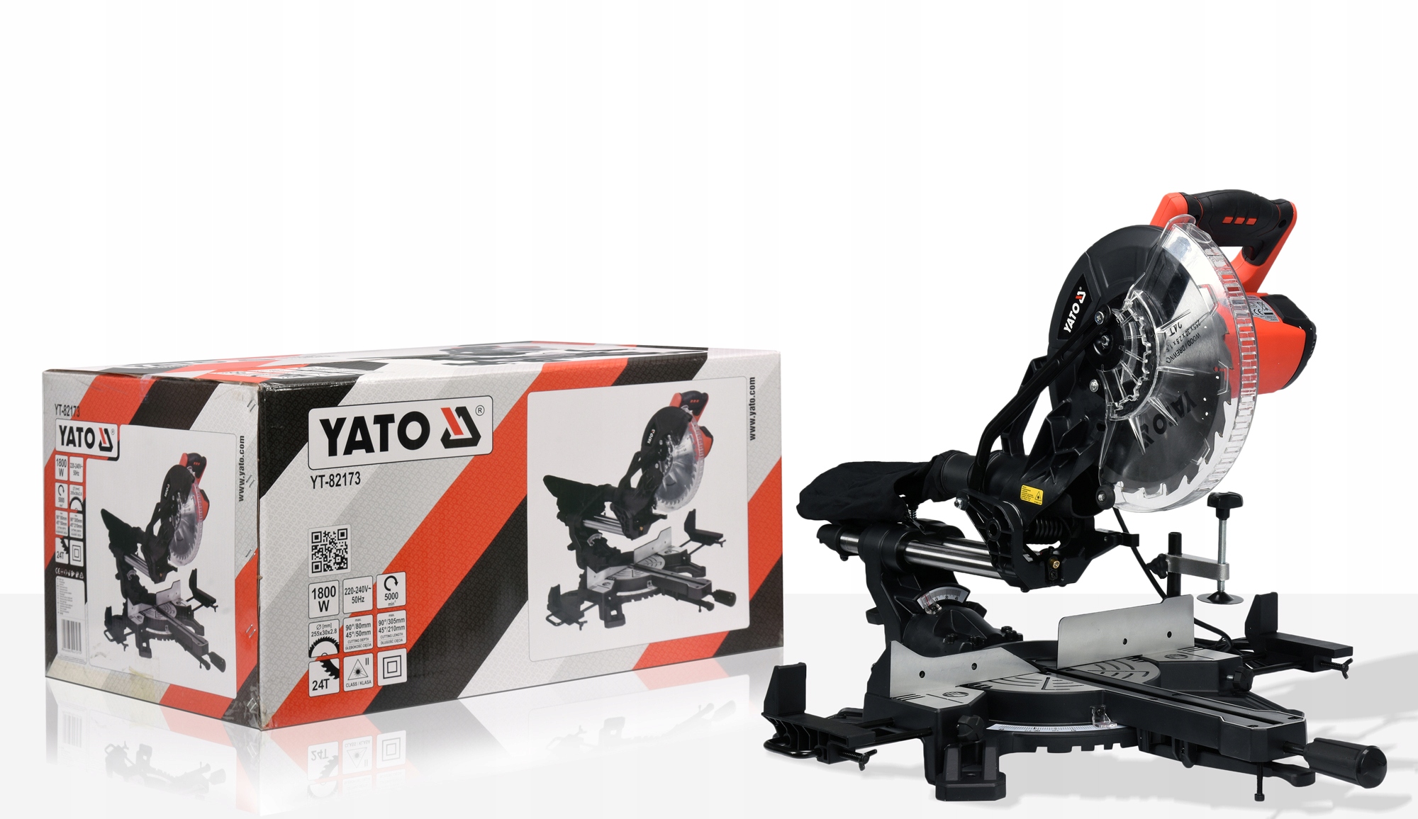 YATO UKOŚNICA PILARKA UKOŚNA 255mm 1800W Z LASEREM Głębokość cięcia pod kątem 90 stopni 70 mm