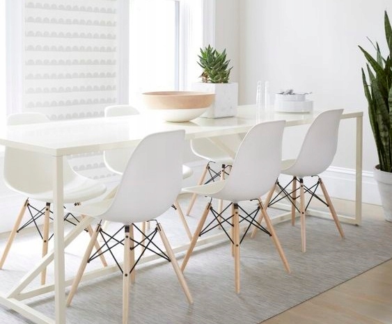 Krzesło Nowoczesne Lugano białe zestaw 4 sztuki Kolor korpusu Biały