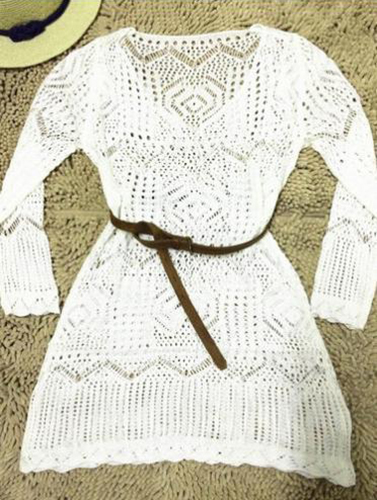 LETNIA SUKIENKA PLAŻOWA KORONKA TUNIKA BOHO PASEK Marka SNM