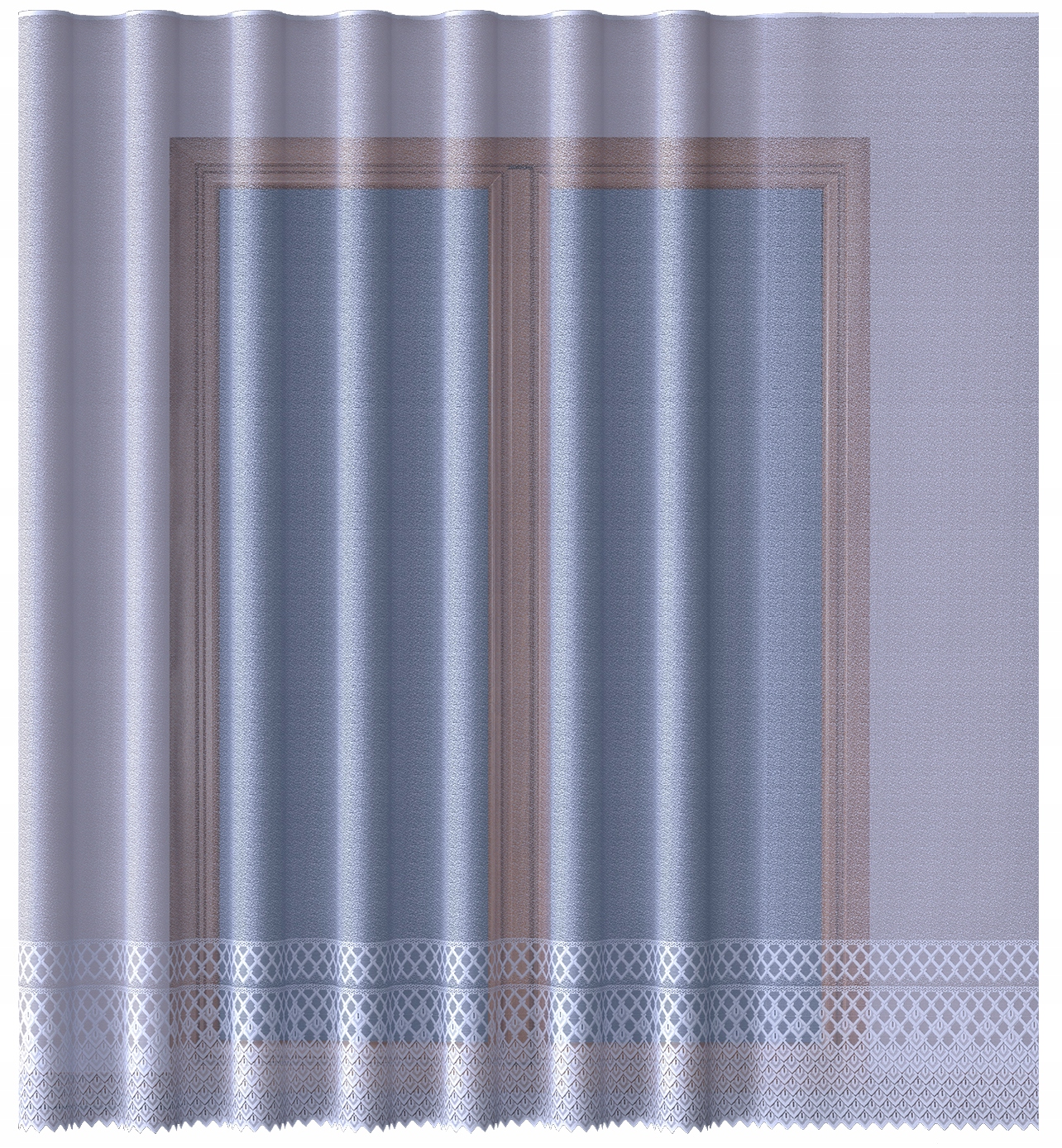 BIAŁA FIRANKA ŻAKARDOWA METRAŻOWA 34796 WYS 120 CM