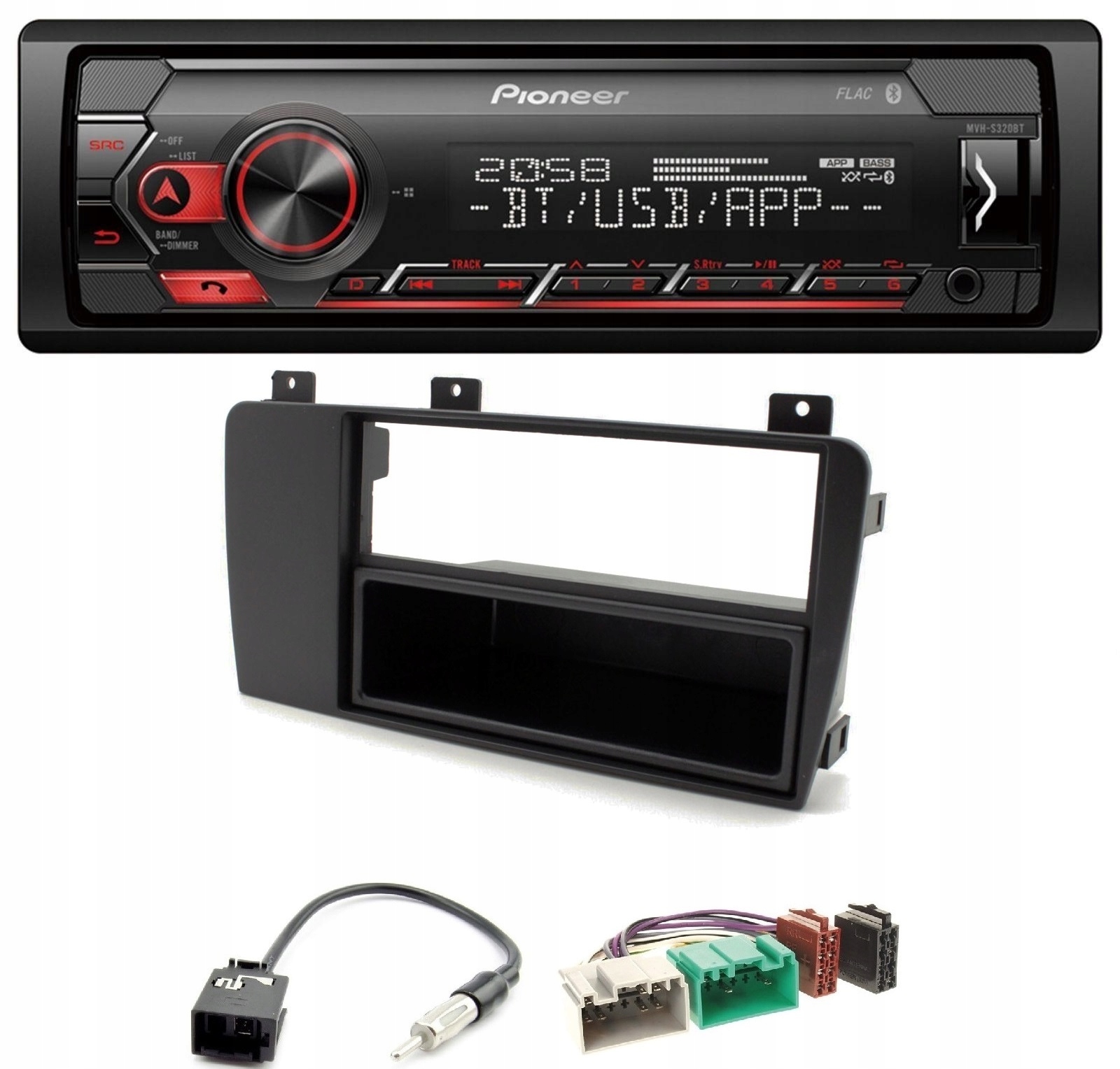 Autorádio Pioneer MVH-S320BT s Bluetooth, MP3 a Usb, pre Volvo S60, S70, XC70 2004-2007