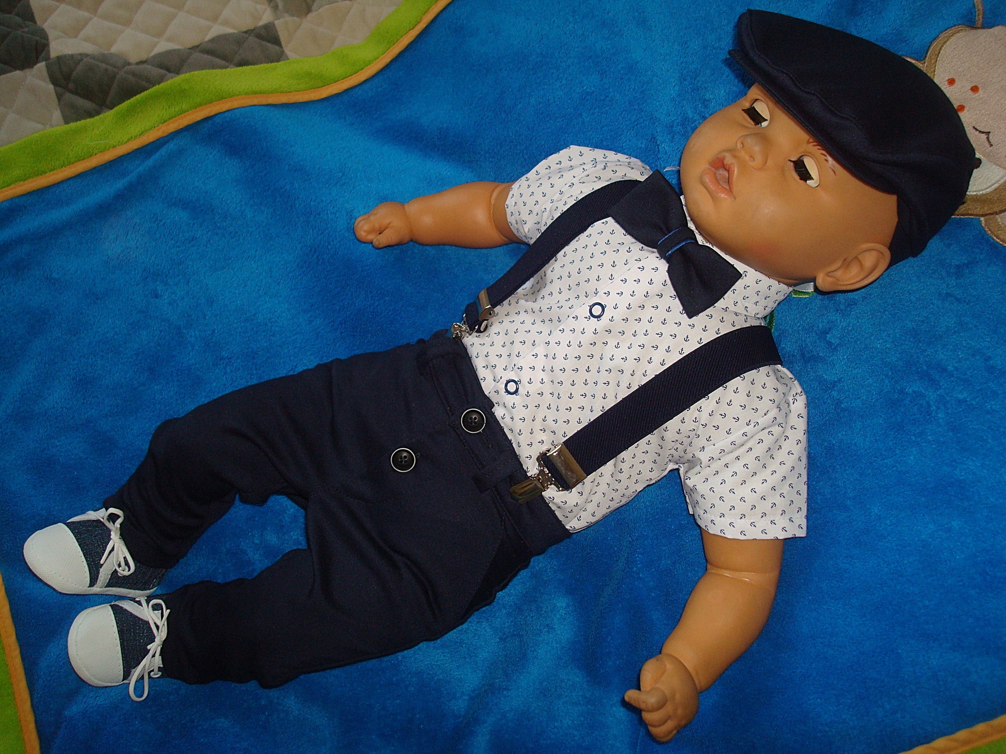 MARYNARKA BAWEŁNIANE UBRANKO/CHRZTU /WESELE/62 Kolor niebieski