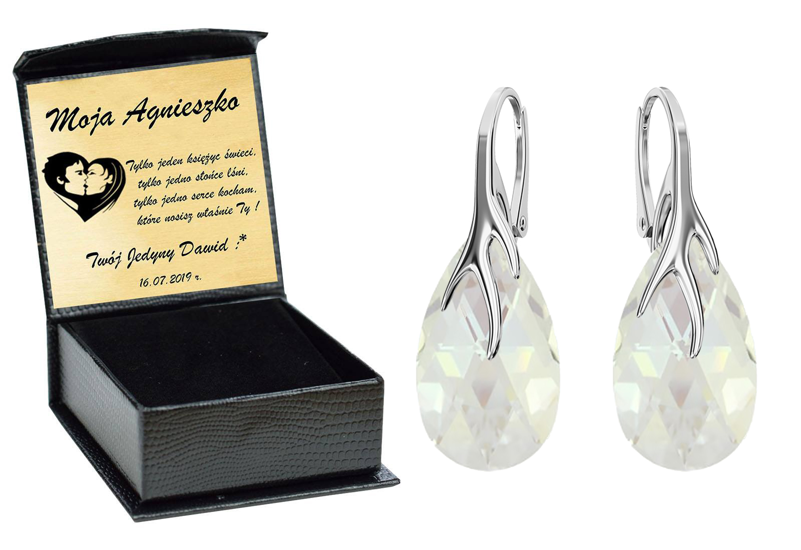 

Drapieżne Kolczyki Swarovski Srebro 925 Grawer