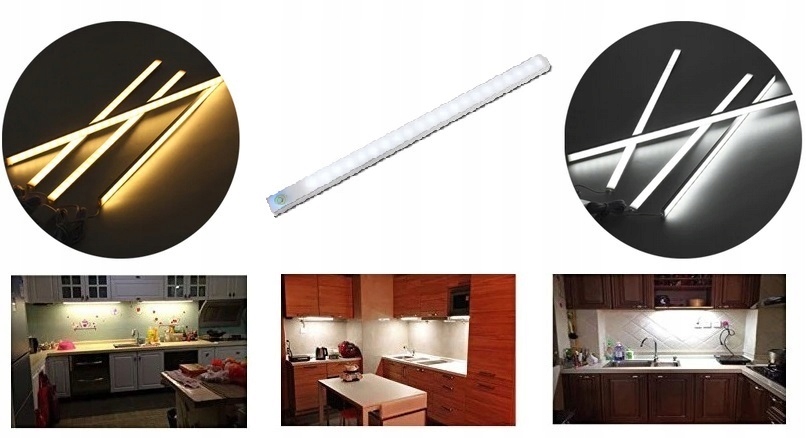 OSWIETLENIE LED PODSZAFKOWE LISTWA 1,3M DOTYK SLIM Moc 21 W