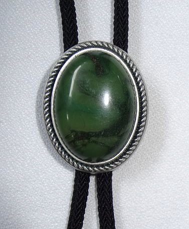 

Bolo krawat western Zielony z Greenstone posrebrza