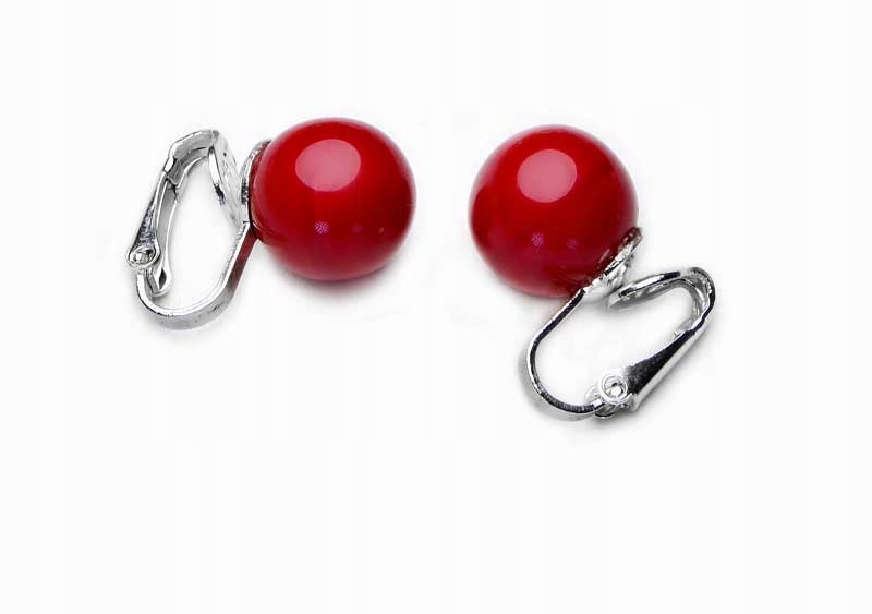

Klipsy Czerwone Perły Kulki Szkło Jablonex Prezent