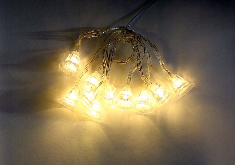 

Lampki Choinkowe Dzwonki 10 Led B. Ciepłe Baterie
