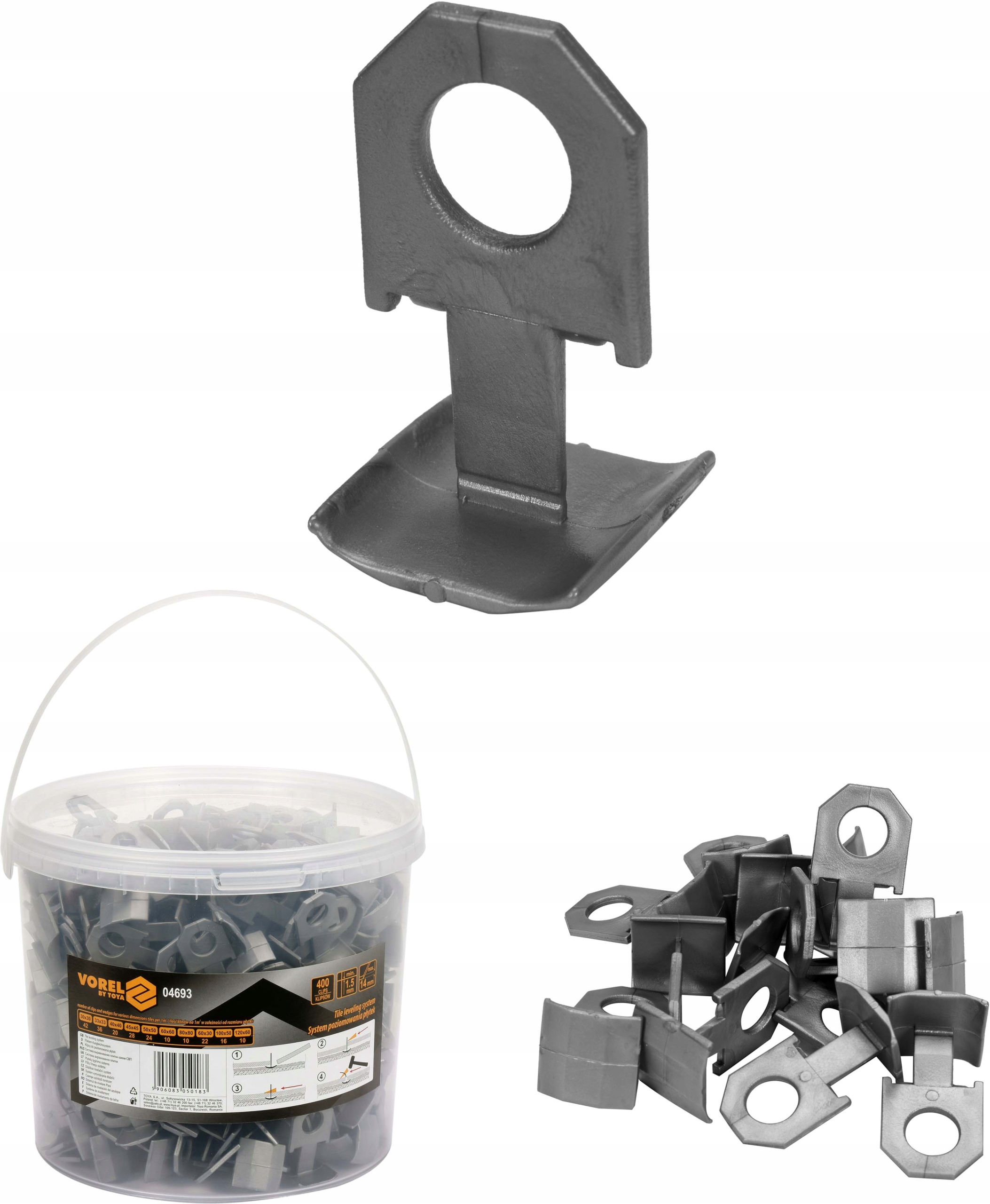 KLIPSY DO SYSTEMU POZIOMOWANIA PŁYTEK KAFLI 400SZT