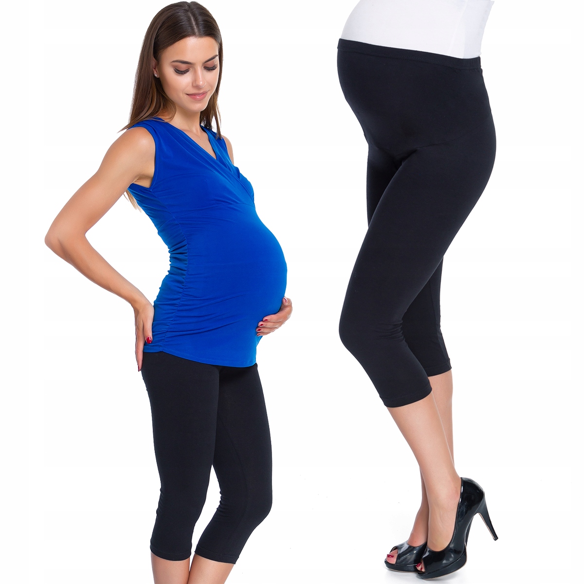 

Legginsy Ciążowe 3/4 Bawełna Getry PREG34 XXL/44