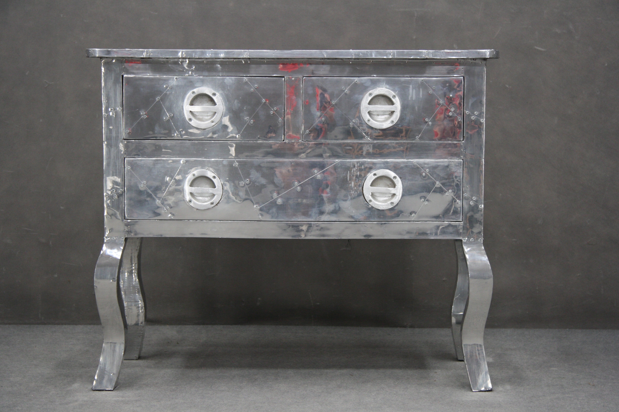 Konsola Loft Aluminium Design Komoda Seria AVIATOR Głębokość mebla 40 cm