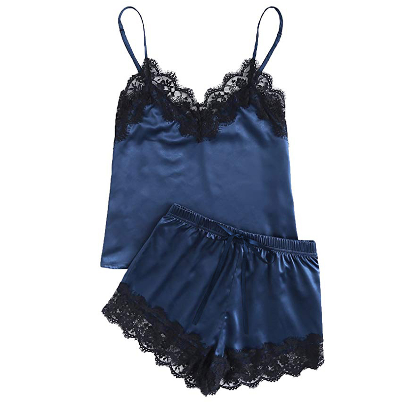 ZMYSŁOWA SATYNOWA PIŻAMKA SPODENKI KORONKA KOLORY Kolor czerwony