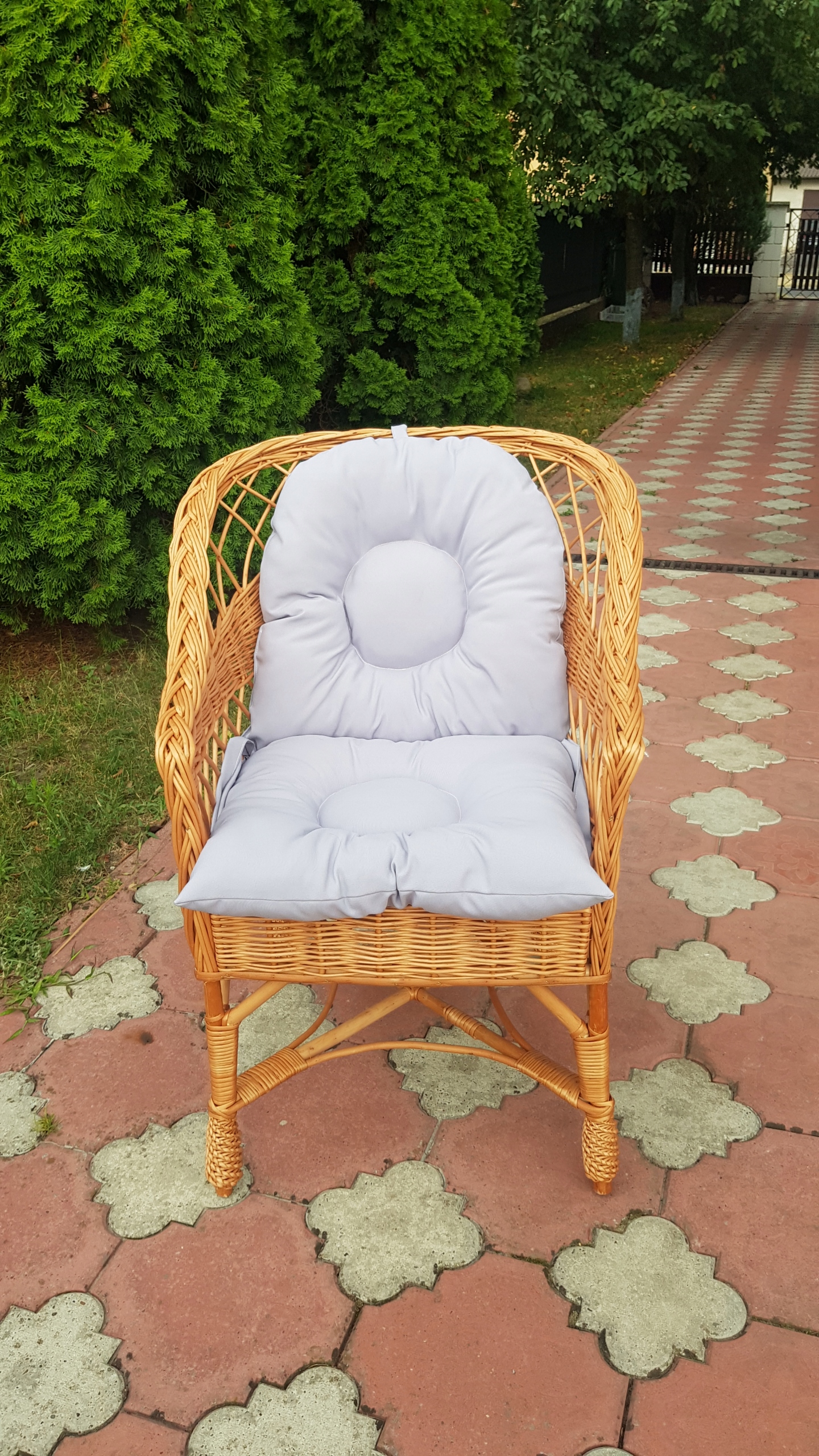 FOTEL WIKLINOWY z poduszką !!! KRZESŁO Z WIKLINY Marka inna