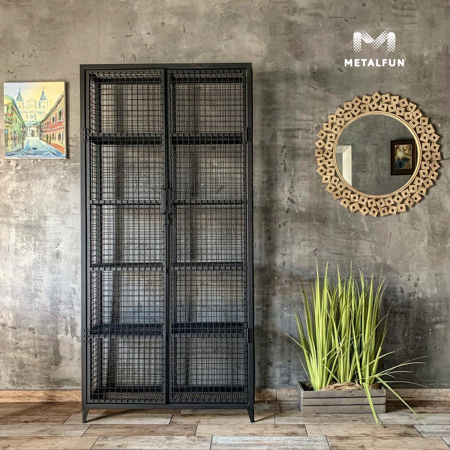 SZAFA METALOWA LOFT METALFUN KERAD 190x100x40 Głębokość mebla 40 cm