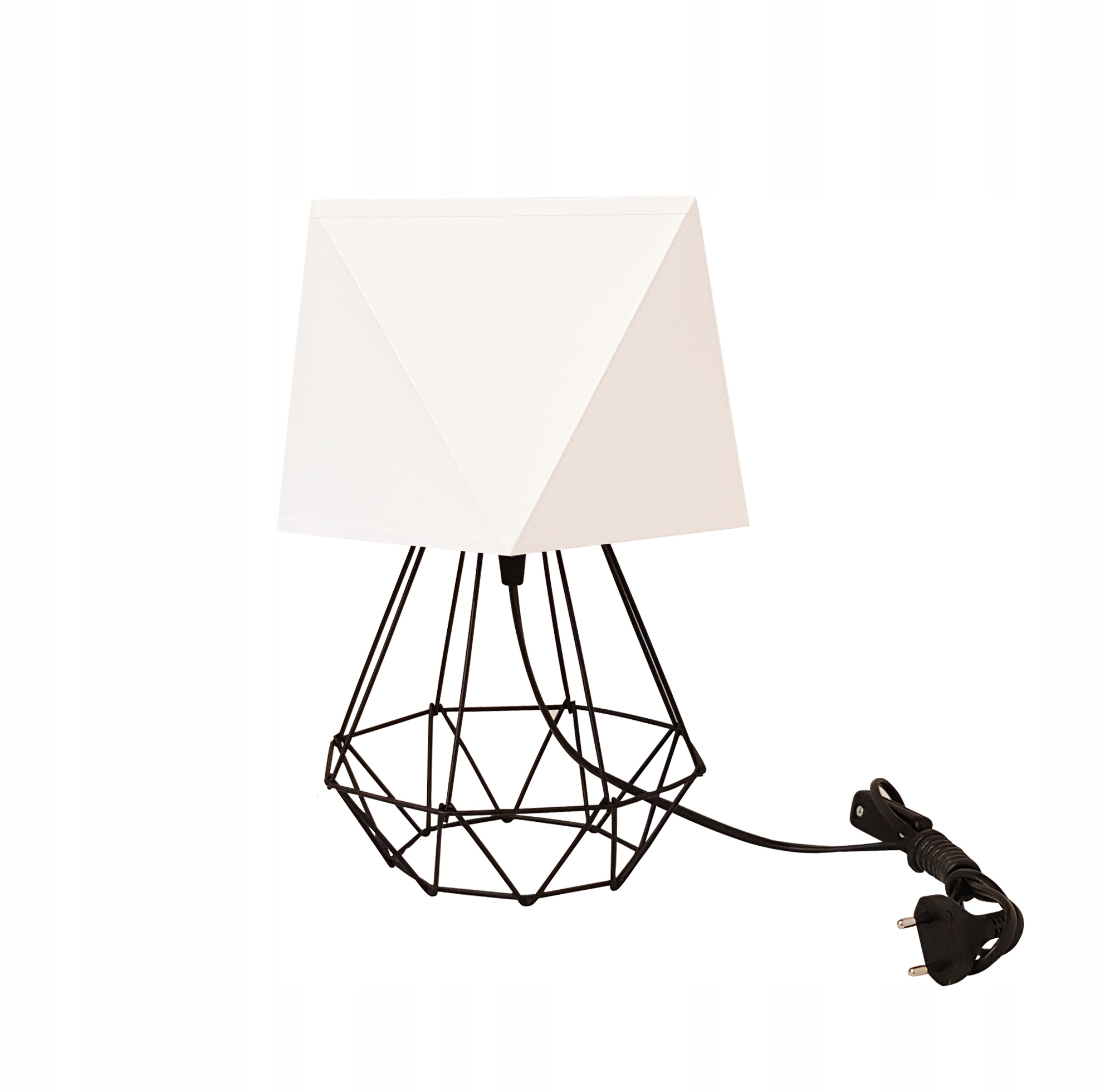LAMPKA NOCNA stołowa DRUCIANA ABAŻUR DIAMENT LOFT Kod producenta 0830A