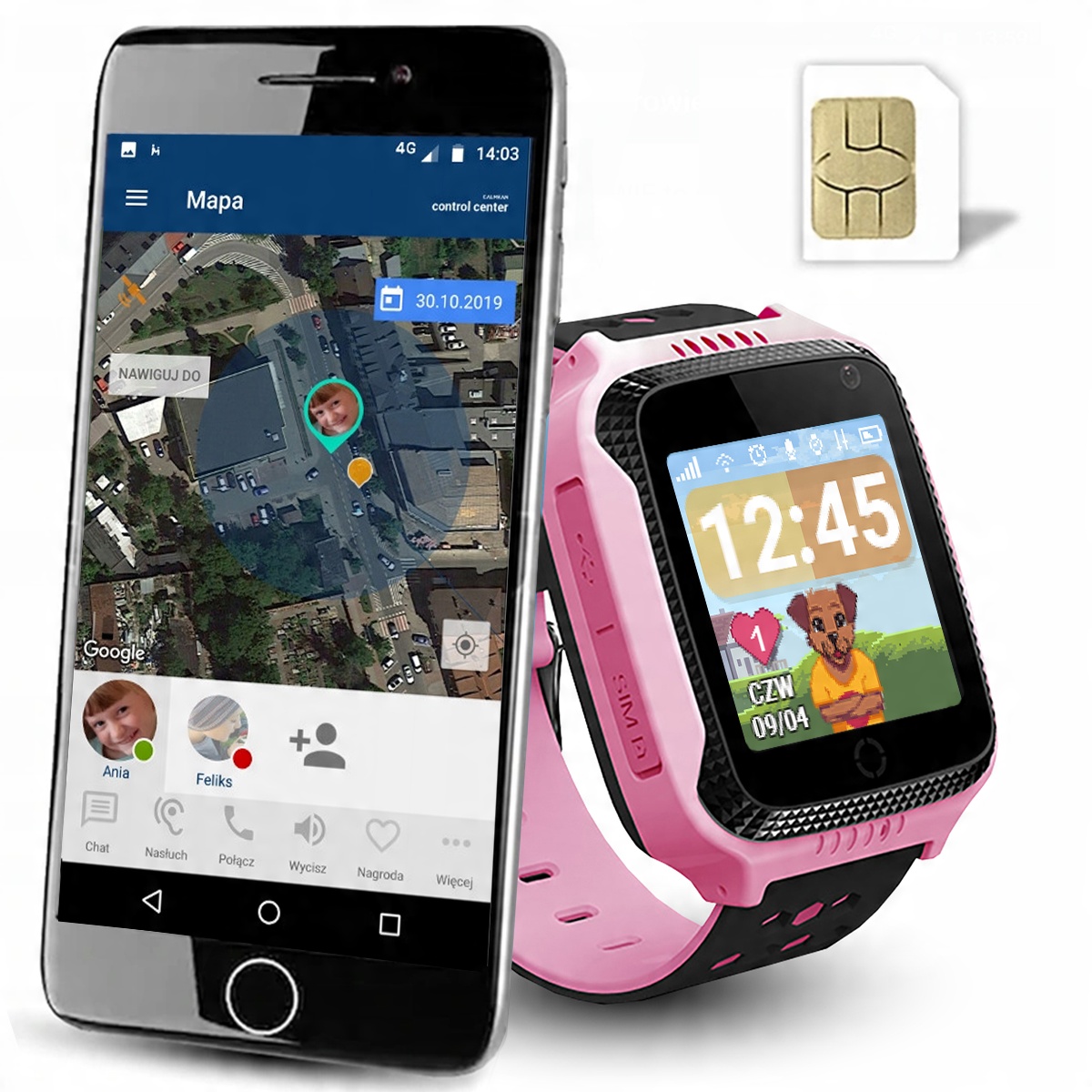 

Cyfrowy Zegarek Smartwatch Gps dla dzieci Model:GO