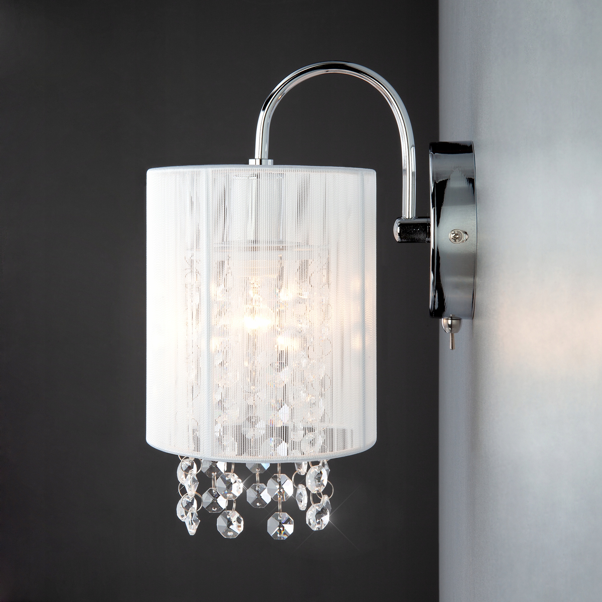 Lampa Wisząca Kryształowa Klosz PAULO 2 Długość/wysokość 100 cm