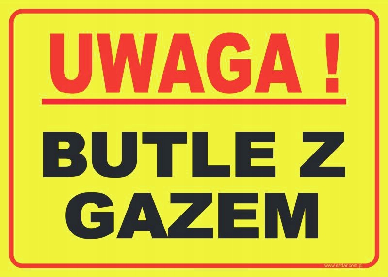 TABLICZKA Butle z gazem ZNAK