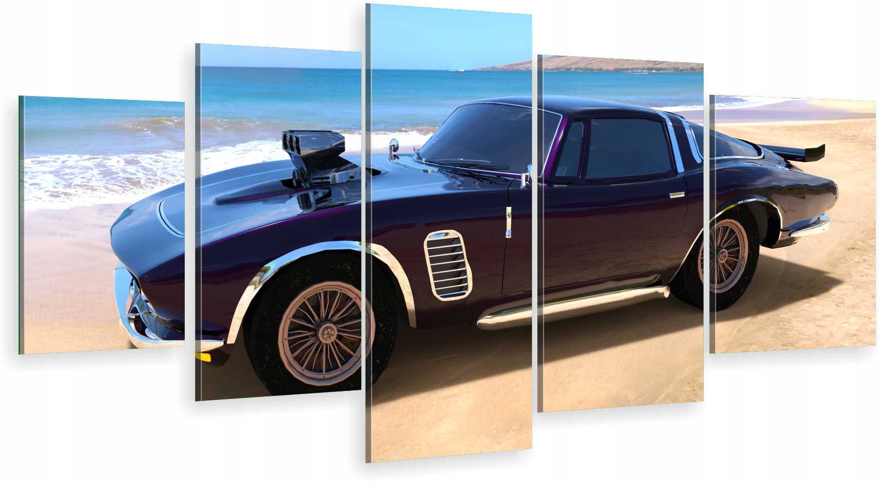 

Tryptyk 5-CZĘŚCI Na Ścianę Samochód Plaża 800 Wz