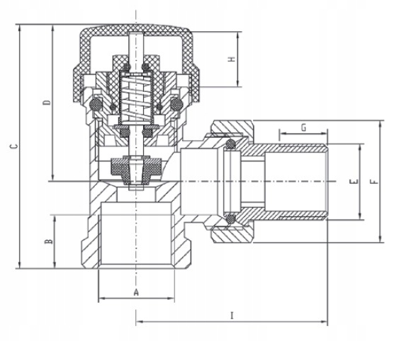 KOMPLET TERMOSTATYCZNY KĄTOWY ZAWÓR GŁOWICA BIAŁY Kod producenta CD-77-K15-S